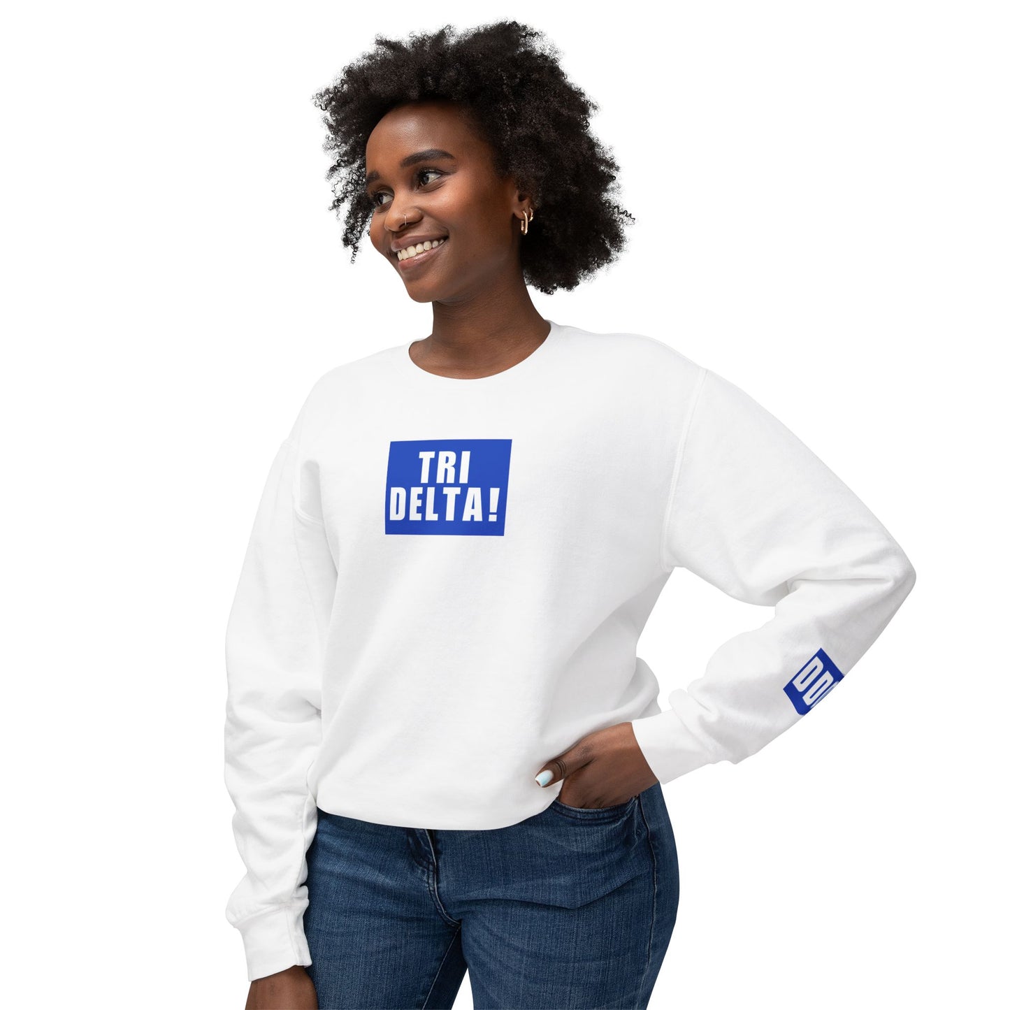 TRI DELTA! Blue Crewneck