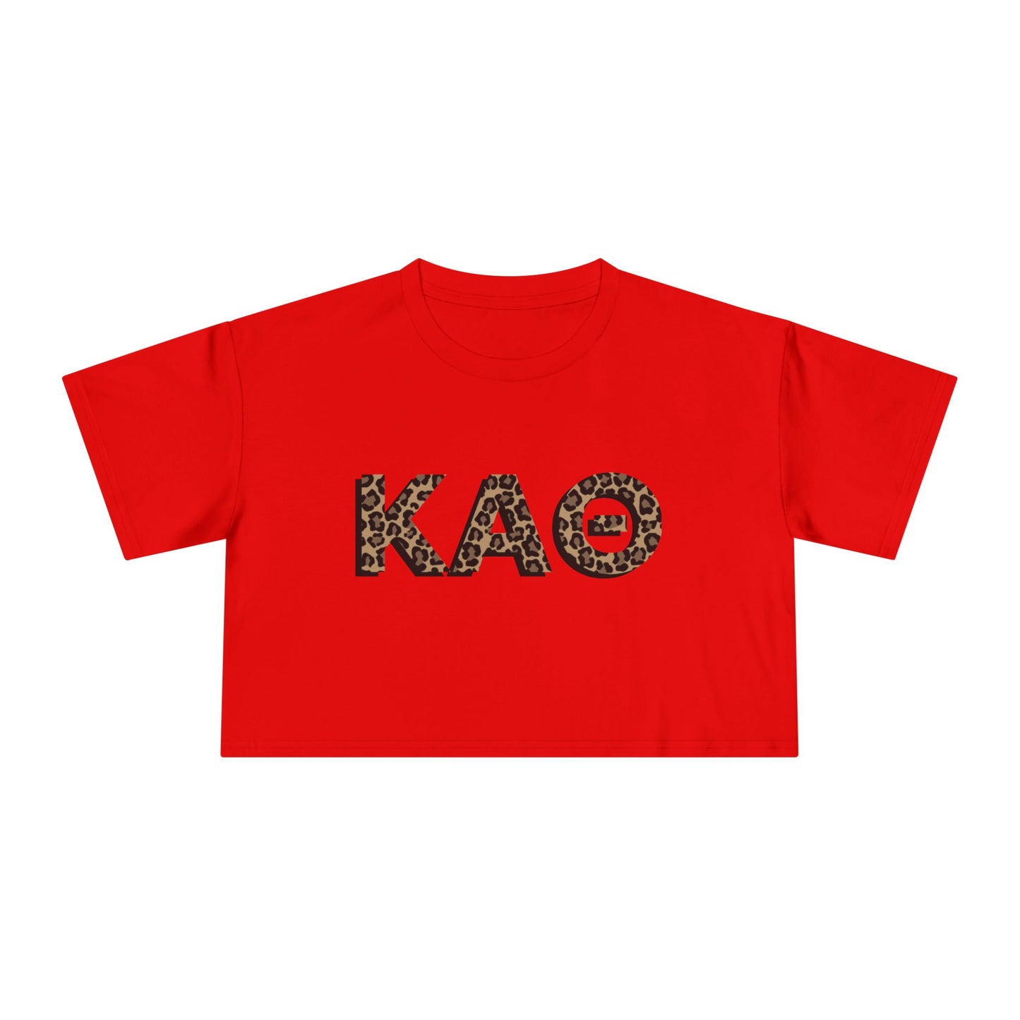 Theta Cheetah Cropped Tee