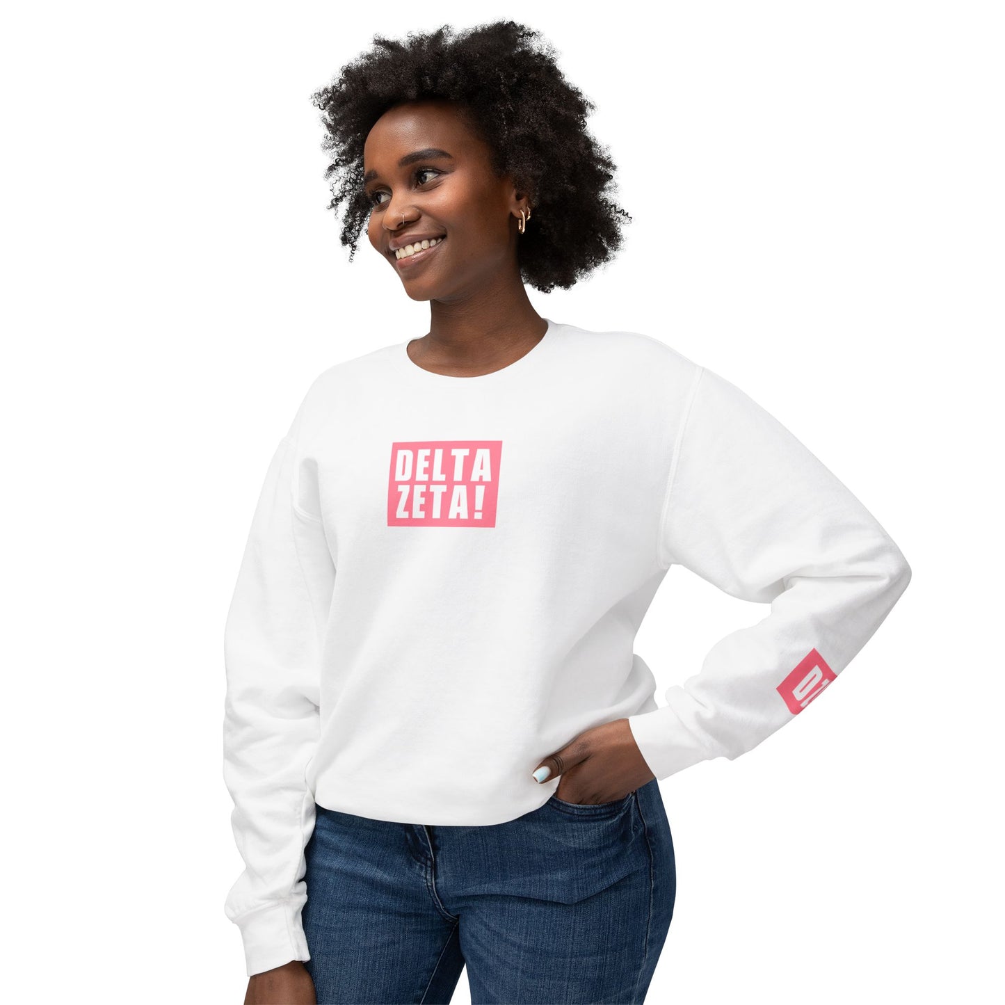 DELTA ZETA! Pink Crewneck