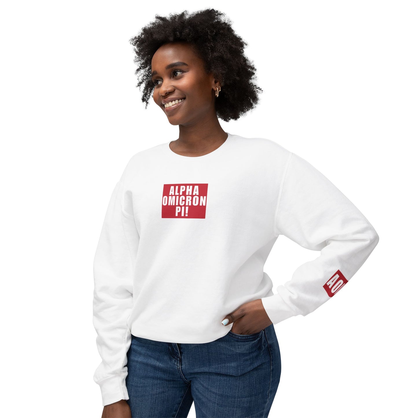 ALPHA OMICRON PI! Red Crewneck
