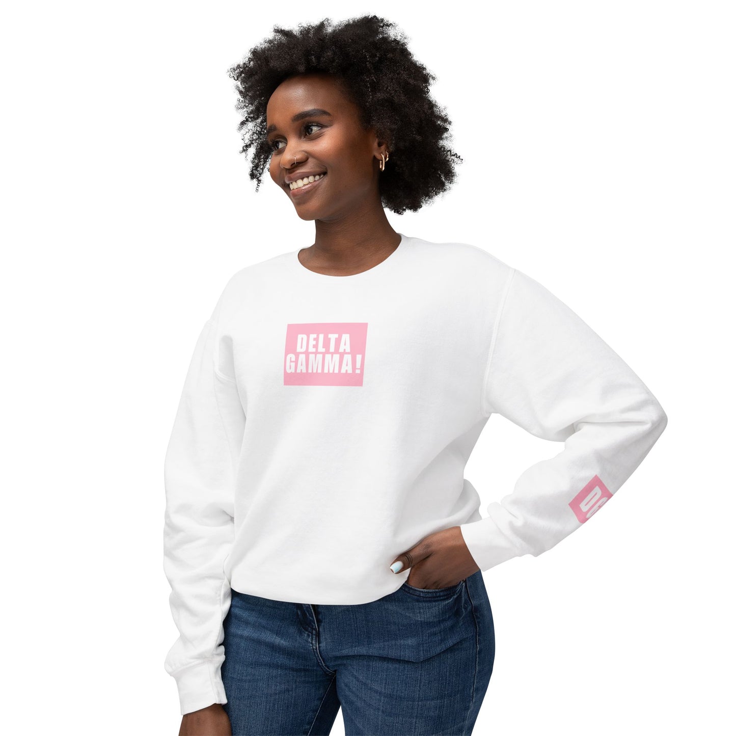 DELTA GAMMA! Pink Crewneck