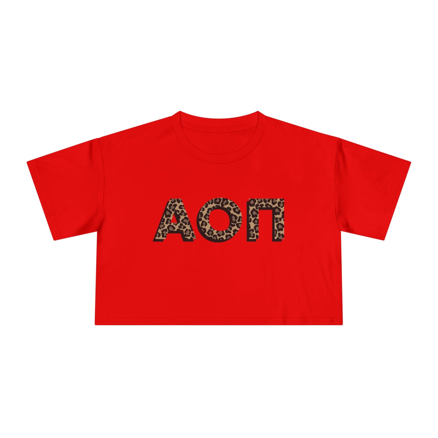 AOII Cheetah Cropped Tee