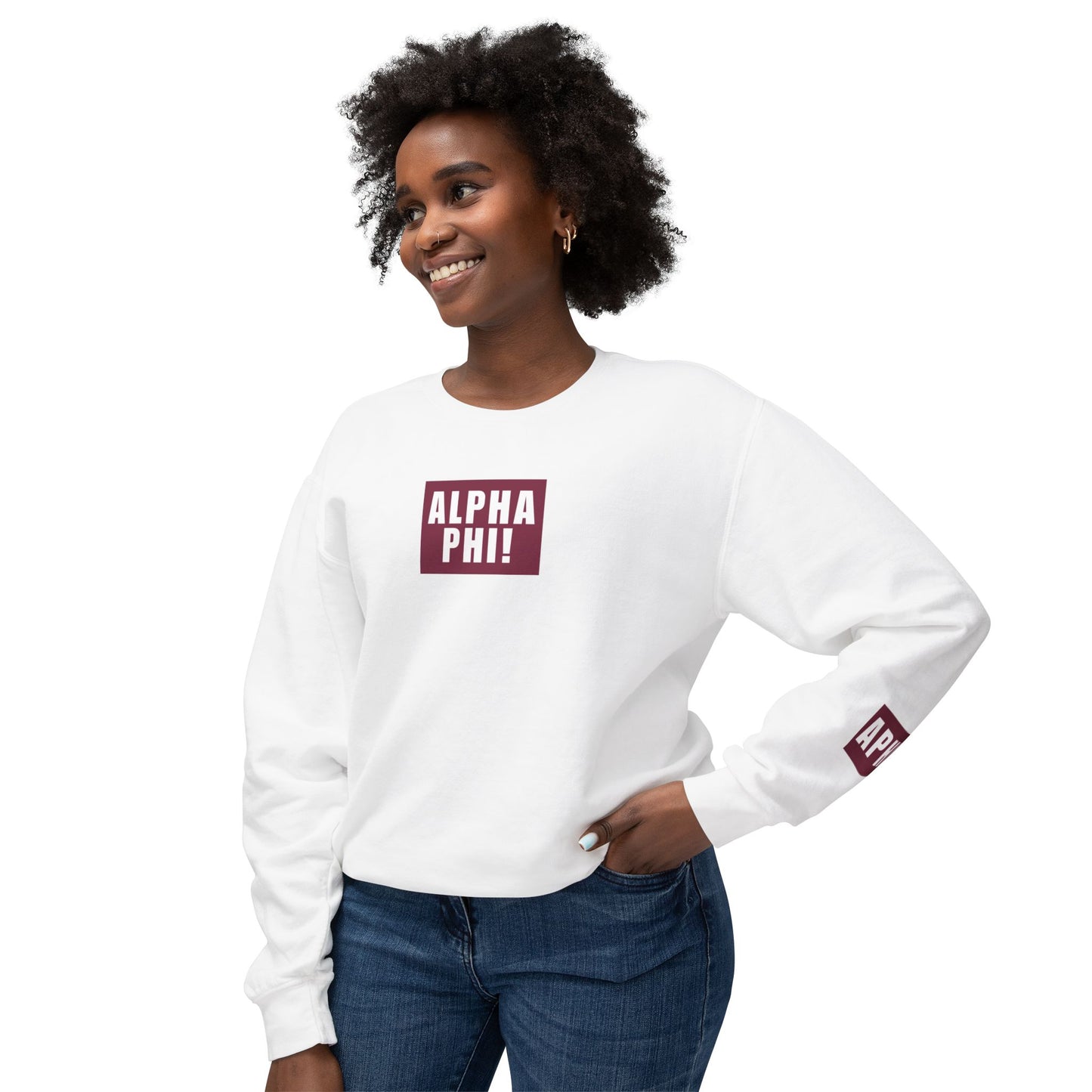ALPHA PHI! Burgandy Crewneck