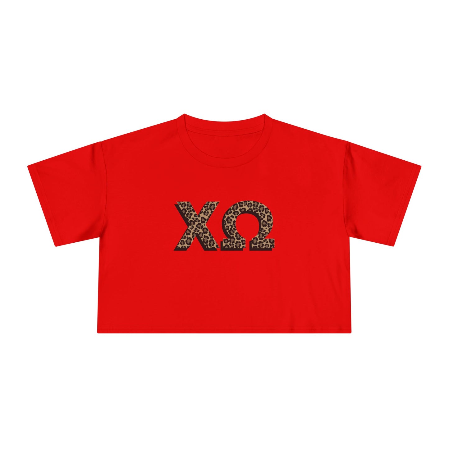 Chi O Cheetah Cropped Tee