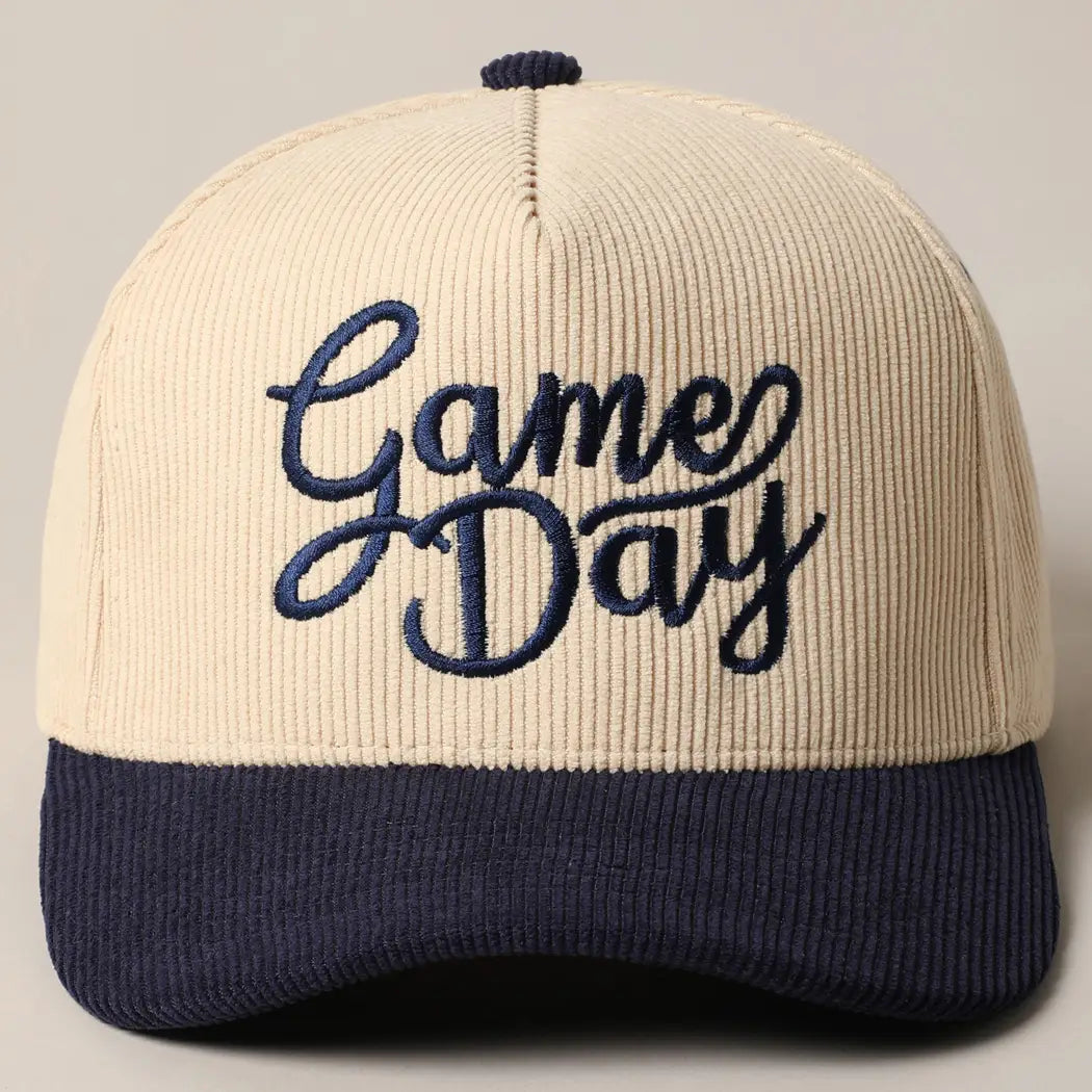 Navy Game Day Corduroy Trucker Hat