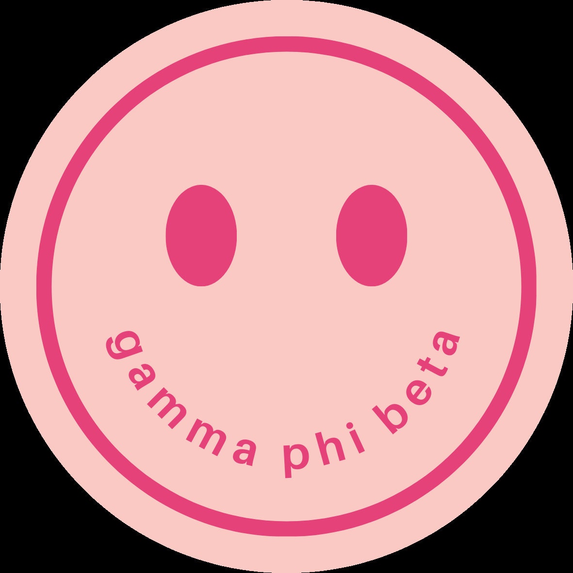 Pink Smile Gamma Phi Beta Pin-Back Button | GPhiB | Sorority Button | Game Day Pin