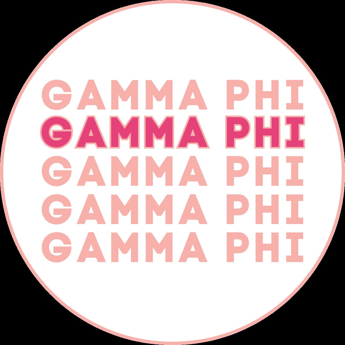 Stacked Gamma Phi Beta Pin-Back Button | GPhiB | Sorority Button | Game Day Pin