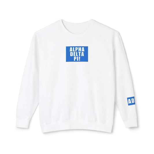 ALPHA DELTA PI! Dark Blue Crewneck