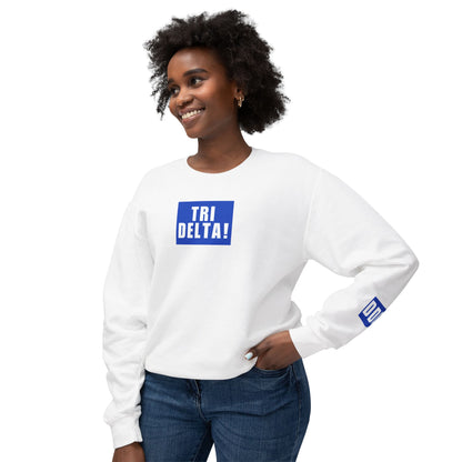 TRI DELTA! Blue Crewneck