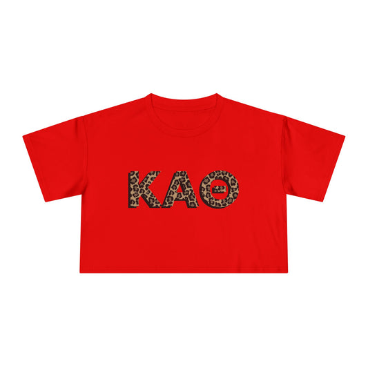 Theta Cheetah Cropped Tee