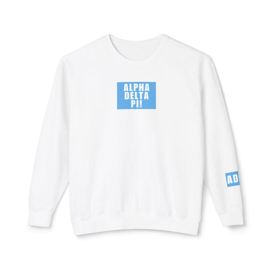 ALPHA DELTA PI! Baby Blue Crewneck