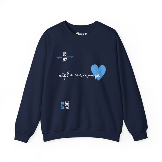 AOII Retro Love Crewneck