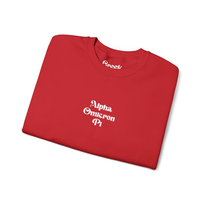 Alpha Omicron Pi Embroidered Crewneck