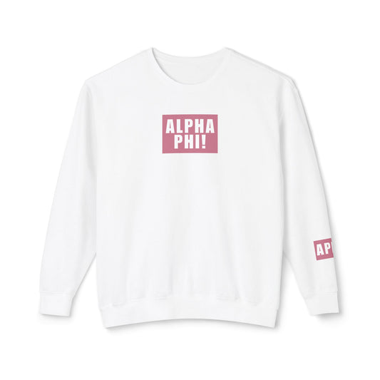 ALPHA PHI! Dusty Pink Crewneck