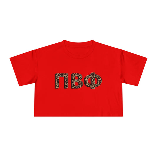 Pi Phi Cheetah Cropped Tee