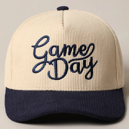 Navy Game Day Corduroy Trucker Hat