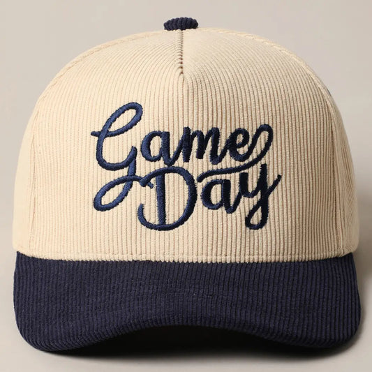 Navy Game Day Corduroy Trucker Hat