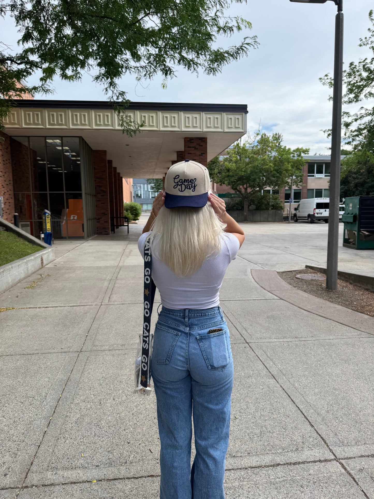 Navy Game Day Corduroy Trucker Hat