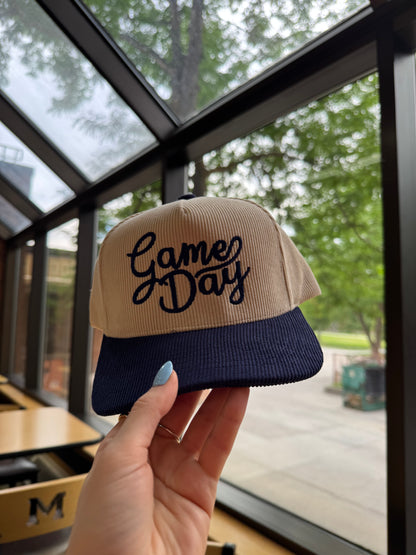 Navy Game Day Corduroy Trucker Hat