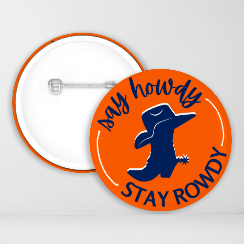 Navy and Orange Say Howdy Stay Rowdy