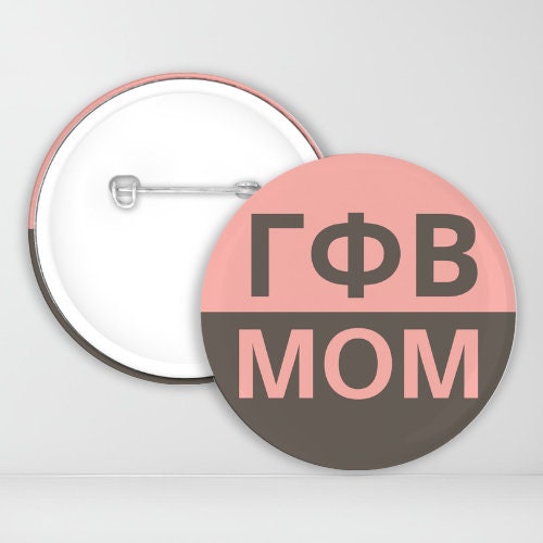 Gamma Phi Beta Mom Pin-Back Button | GPhi | Family Weekend | Sorority Button | Game Day Pin