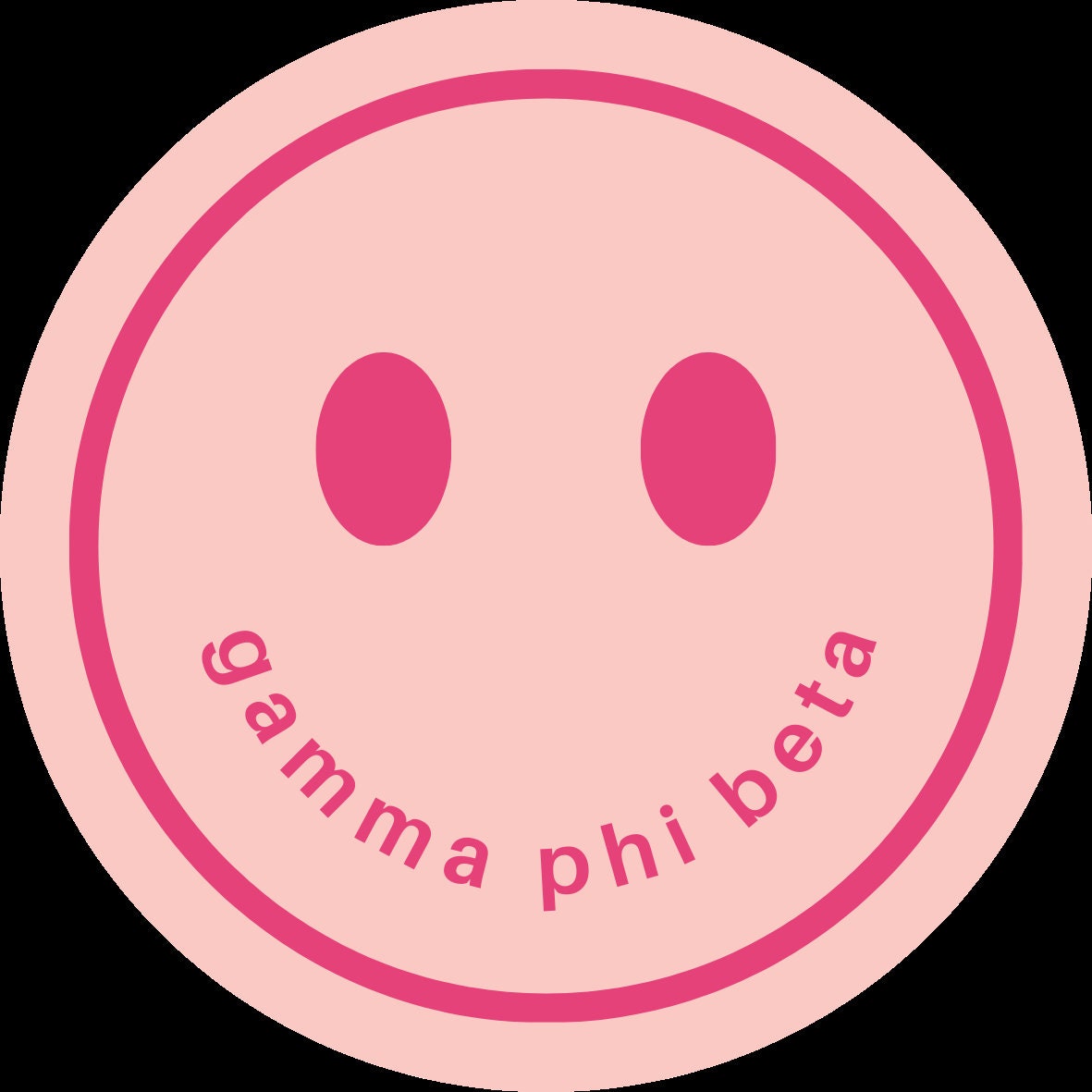 Pink Smile Gamma Phi Beta Pin-Back Button | GPhiB | Sorority Button | Game Day Pin