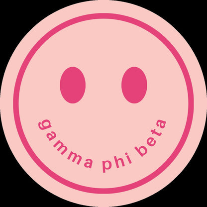 Pink Smile Gamma Phi Beta Pin-Back Button | GPhiB | Sorority Button | Game Day Pin