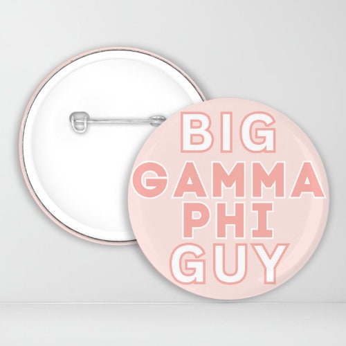 Big Gamma Phi Guy Pin-Back Button | GPhiB | Sorority Button | Game Day Pin