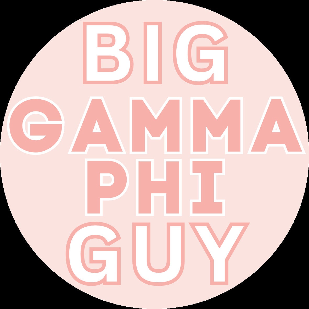 Big Gamma Phi Guy Pin-Back Button | GPhiB | Sorority Button | Game Day Pin