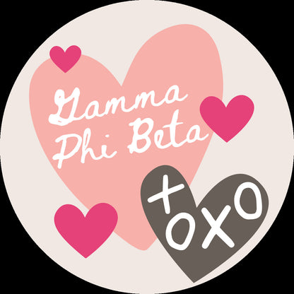 Xoxo Gamma Phi Beta Pin-Back Button | GPhiB | Sorority Button | Game Day Pin