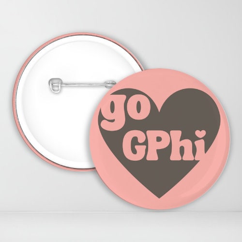 Go GPhi Pin-Back Button | Gamma Phi Beta | Sorority Button | Game Day Pin